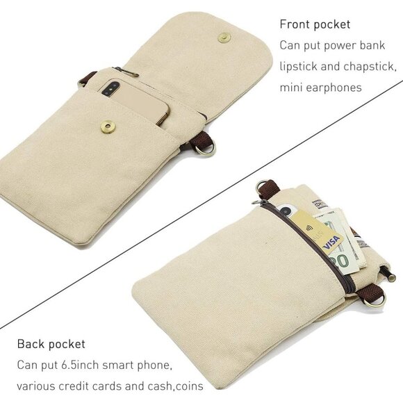 Women's Khaki Vintage Embroidered Cute Mini Cross Body Bag Small Handbags - Picture 4 of 6